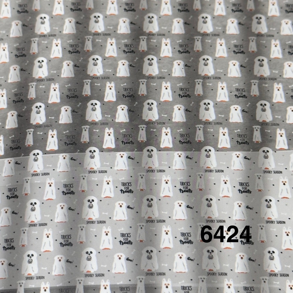 Halloween Ghost Dog Shower Curtains 72x72 Set of 2 Tricks for Treats New Spooky